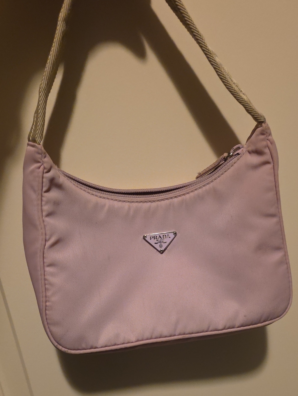 Prada AUTHENTIC Vintage Tessuto Sport Nylon Logo Mini Rosa Pink Shoulder Bag y2k